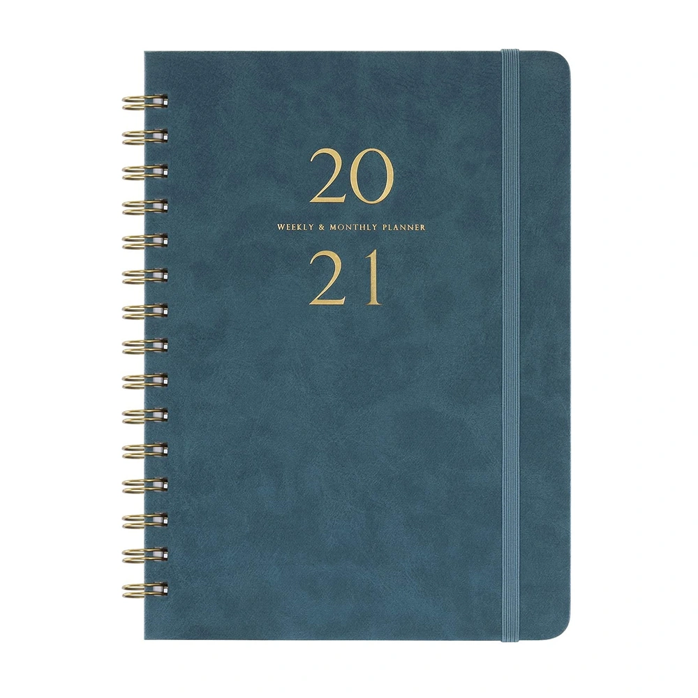 Hard Cover Design Notebook Undated Planing Organizer Metal Spiral Wedding Daily Custom Planner