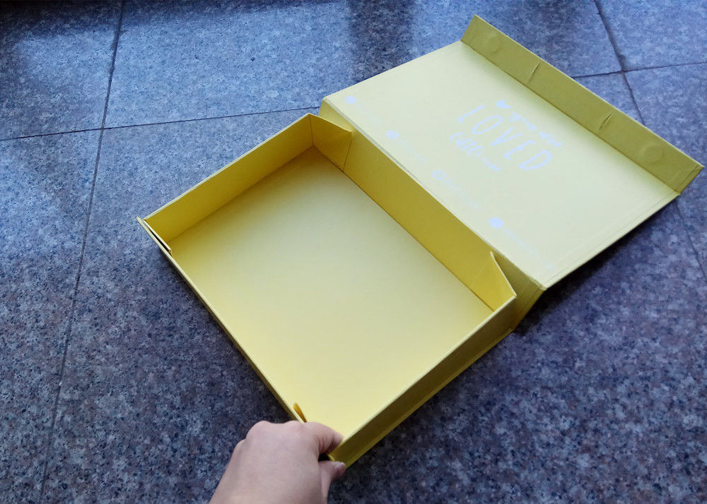 yellow carton hard cardboard gift boxes magnet flat custom size custom size box