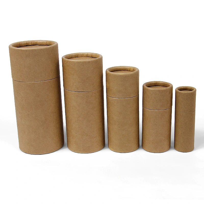 Firstsail Custom Eco Friendly Cardboard Cylinder Box Kraft Paper Tube Packaging with Handle for Water Bottle Food Coffee Bean Bath Salt Tea