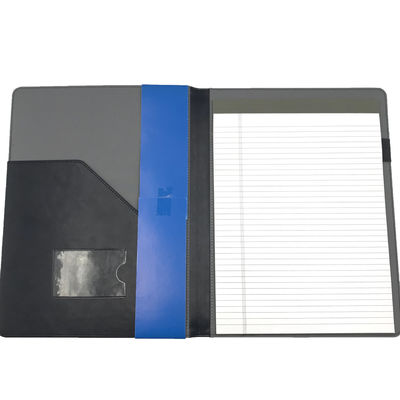 A4 Multifunctional PU Leather Business Notepad Backup Folder 60pp With Writing Board