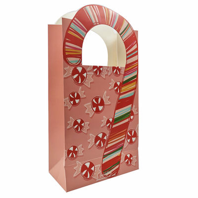 350gsm Pink Small Paper Candy Bags CDR Gift Shopping With Handles