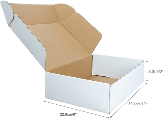 Shipping Boxes 12x9x3 inches White Kraft Corrugated Cardboard Box Mailing Box